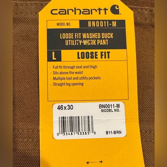 Carhartt Loose Fit Golden Brown Duck Utility Work Pants Mens Size 46 x 30 NWT - Picture 3 of 8